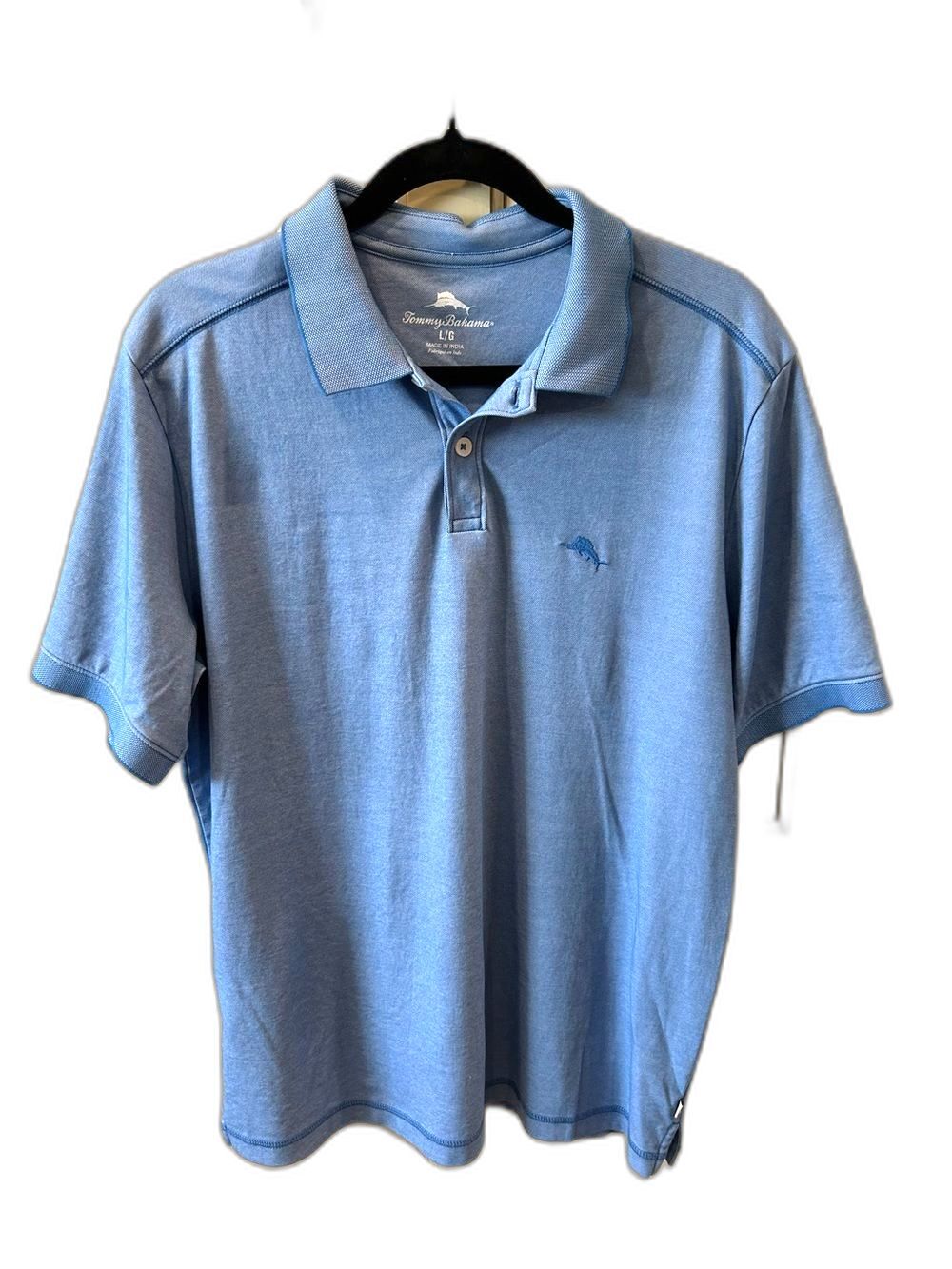 Tommy Bahama Light Blue Pique Polo - Size Large